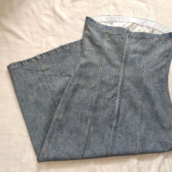 NWT rag & bone Jasmine Strapless Denim Midi Dress - Picture 7 of 8